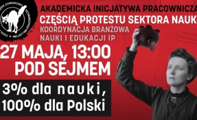W obronie nauki jako dobra publicznego. Stanowisko OZZ Inicjatywa Pracownicza dla akcji "3% na naukę, 100% dla Polski"